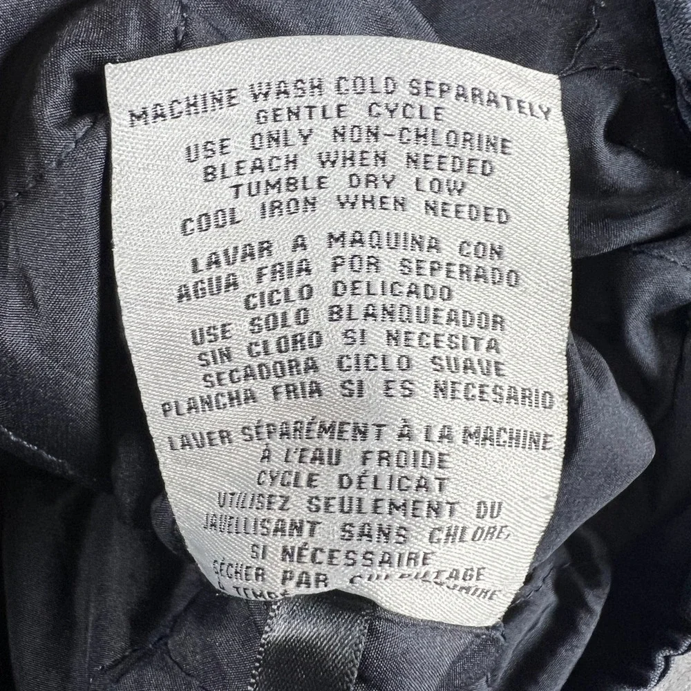 Levis Black Trucker Military Utility‎ Jacket Quilted Lined Zip Hood Large